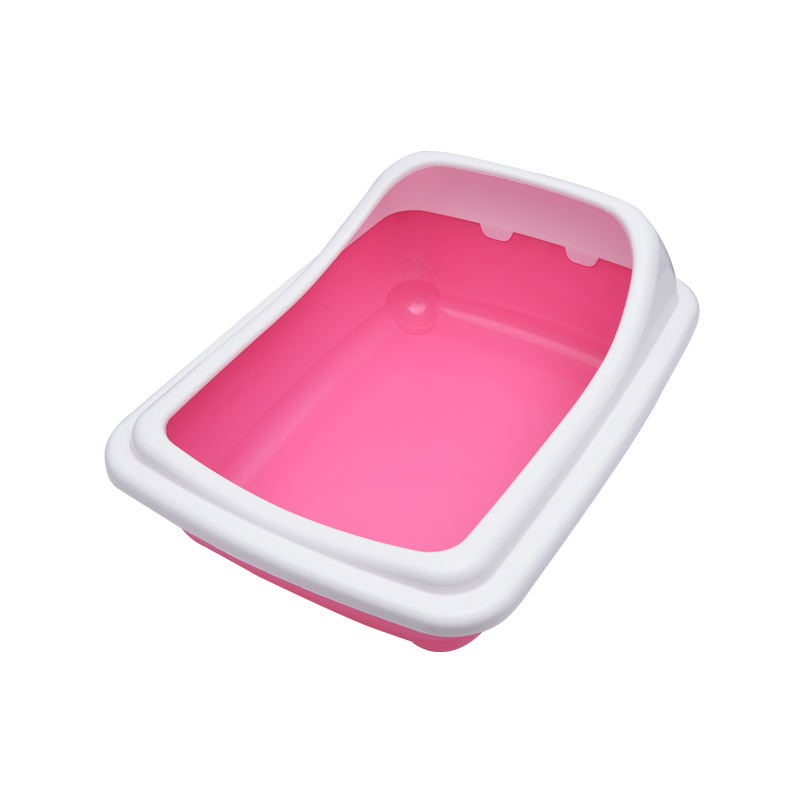Caja de arena para gatos semicerrada con pedal antiderrames sin tapa