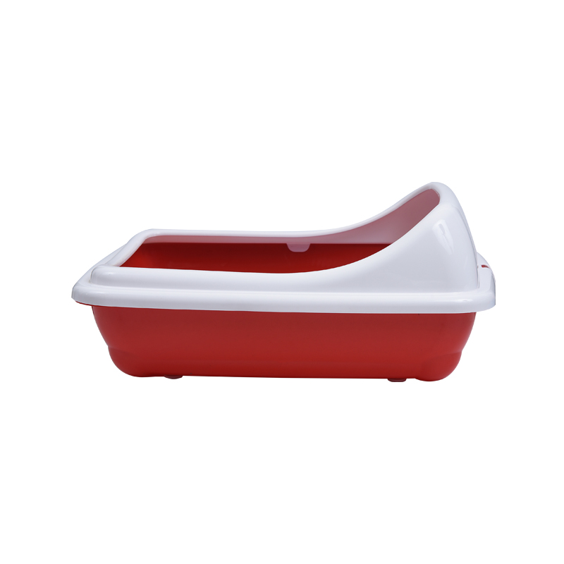 Caja de arena para gatos semicerrada con pedal antiderrames sin tapa