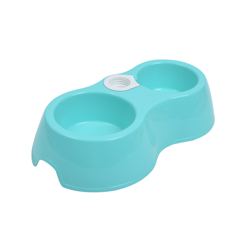 Utensilios de plástico para mascotas, cuenco doble universal para mascotas, perros y gatos