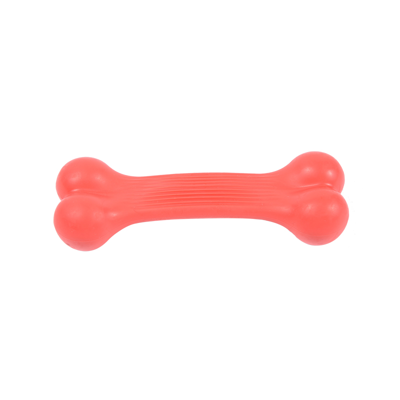 Mordedura de perro con forma de hueso de caucho natural masticable para jugar con mascotas